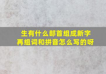 生有什么部首组成新字再组词和拼音怎么写的呀