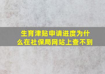 生育津贴申请进度为什么在社保局网站上查不到