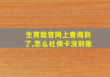 生育险官网上查询到了,怎么社保卡没到账