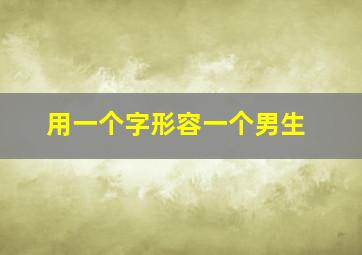 用一个字形容一个男生