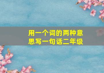 用一个词的两种意思写一句话二年级