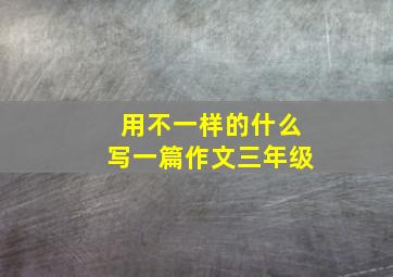 用不一样的什么写一篇作文三年级