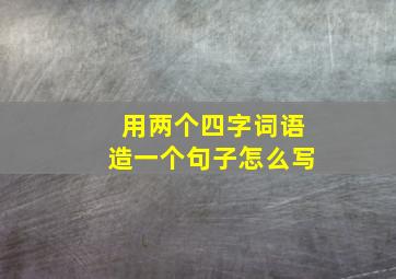 用两个四字词语造一个句子怎么写