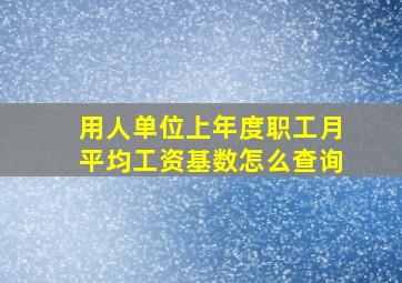 用人单位上年度职工月平均工资基数怎么查询