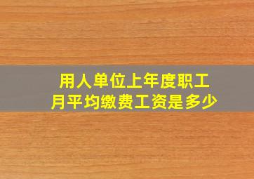 用人单位上年度职工月平均缴费工资是多少