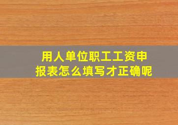 用人单位职工工资申报表怎么填写才正确呢