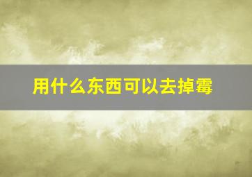 用什么东西可以去掉霉