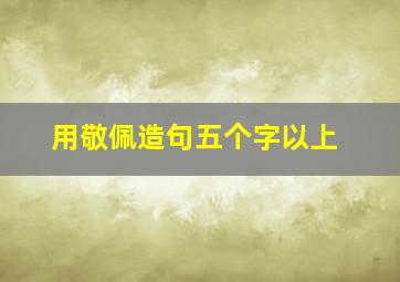 用敬佩造句五个字以上