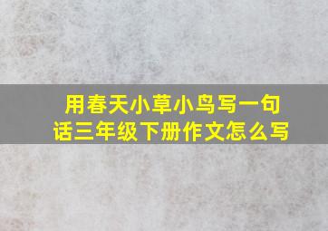 用春天小草小鸟写一句话三年级下册作文怎么写