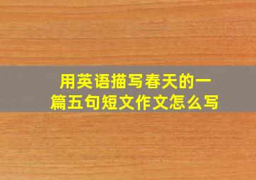 用英语描写春天的一篇五句短文作文怎么写