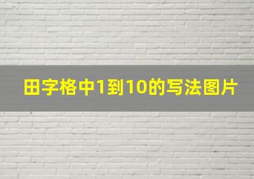 田字格中1到10的写法图片