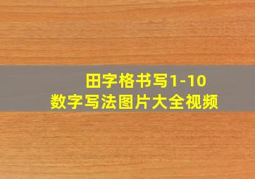 田字格书写1-10数字写法图片大全视频