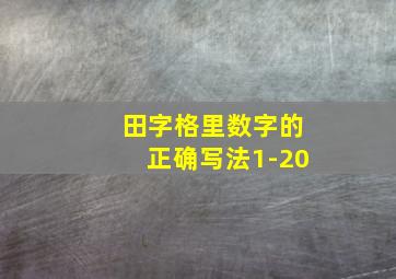 田字格里数字的正确写法1-20