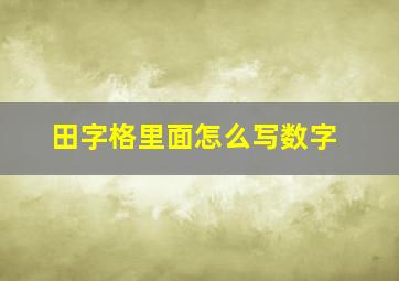 田字格里面怎么写数字