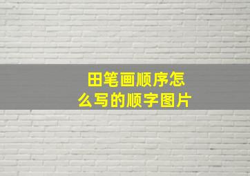 田笔画顺序怎么写的顺字图片