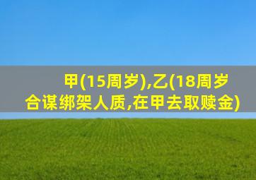 甲(15周岁),乙(18周岁合谋绑架人质,在甲去取赎金)