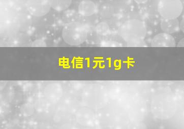 电信1元1g卡