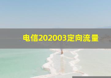 电信202003定向流量