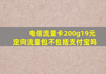 电信流量卡200g19元定向流量包不包括支付宝吗