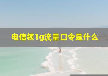 电信领1g流量口令是什么