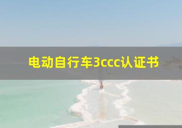 电动自行车3ccc认证书