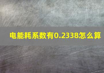 电能耗系数有0.2338怎么算