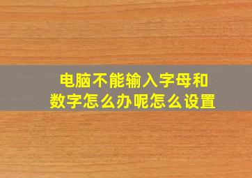 电脑不能输入字母和数字怎么办呢怎么设置