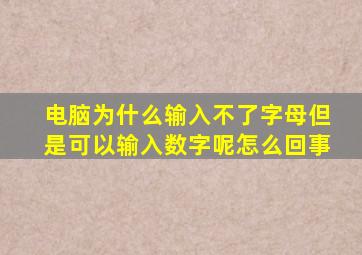 电脑为什么输入不了字母但是可以输入数字呢怎么回事