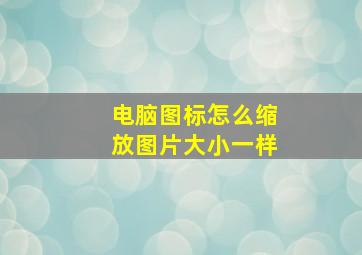 电脑图标怎么缩放图片大小一样