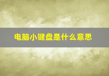 电脑小键盘是什么意思