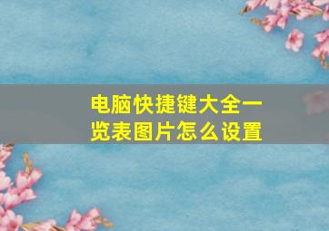 电脑快捷键大全一览表图片怎么设置