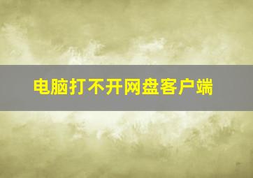 电脑打不开网盘客户端