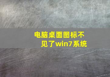 电脑桌面图标不见了win7系统