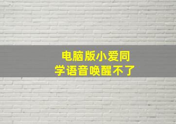 电脑版小爱同学语音唤醒不了