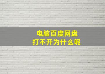 电脑百度网盘打不开为什么呢