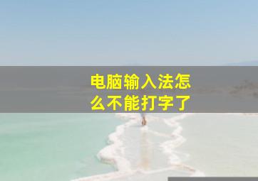 电脑输入法怎么不能打字了