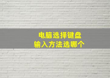 电脑选择键盘输入方法选哪个