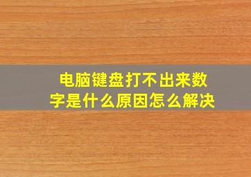 电脑键盘打不出来数字是什么原因怎么解决