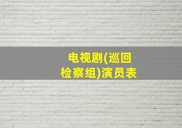 电视剧(巡回检察组)演员表