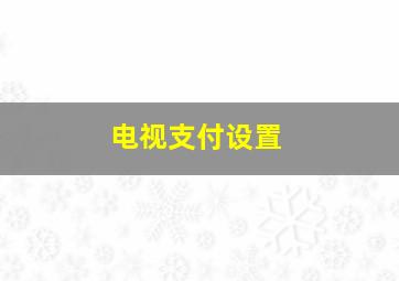 电视支付设置