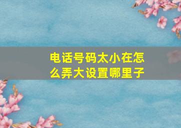 电话号码太小在怎么弄大设置哪里子