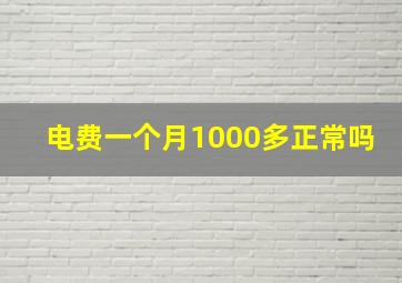 电费一个月1000多正常吗