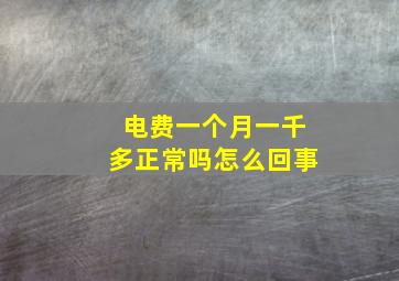 电费一个月一千多正常吗怎么回事