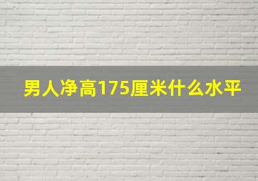 男人净高175厘米什么水平