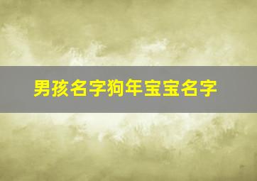 男孩名字狗年宝宝名字