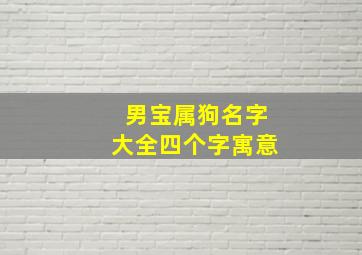 男宝属狗名字大全四个字寓意