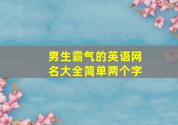 男生霸气的英语网名大全简单两个字