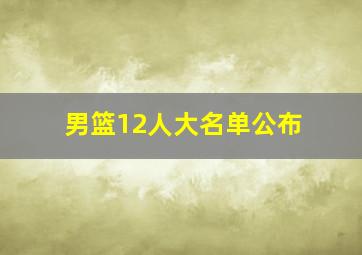 男篮12人大名单公布