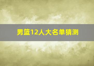 男篮12人大名单猜测