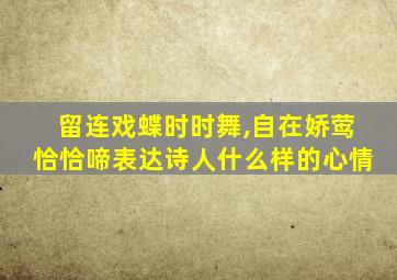 留连戏蝶时时舞,自在娇莺恰恰啼表达诗人什么样的心情